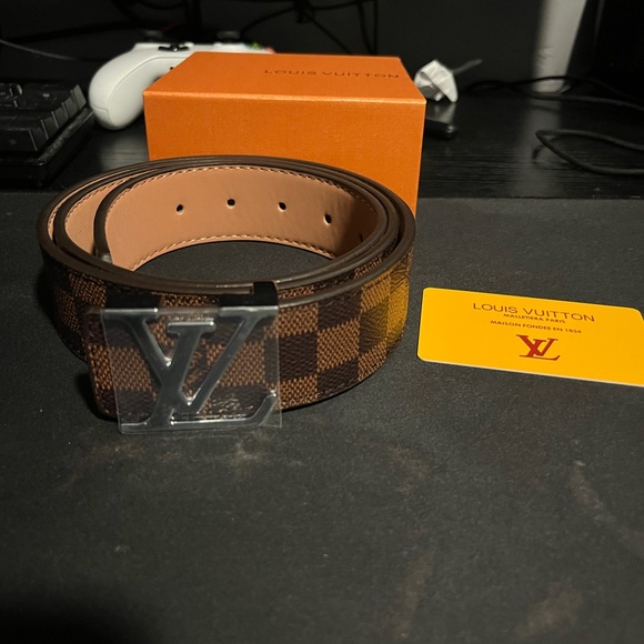 Louis Vuitton Brown Checkered Men's Belt - Picture 1 of 3
